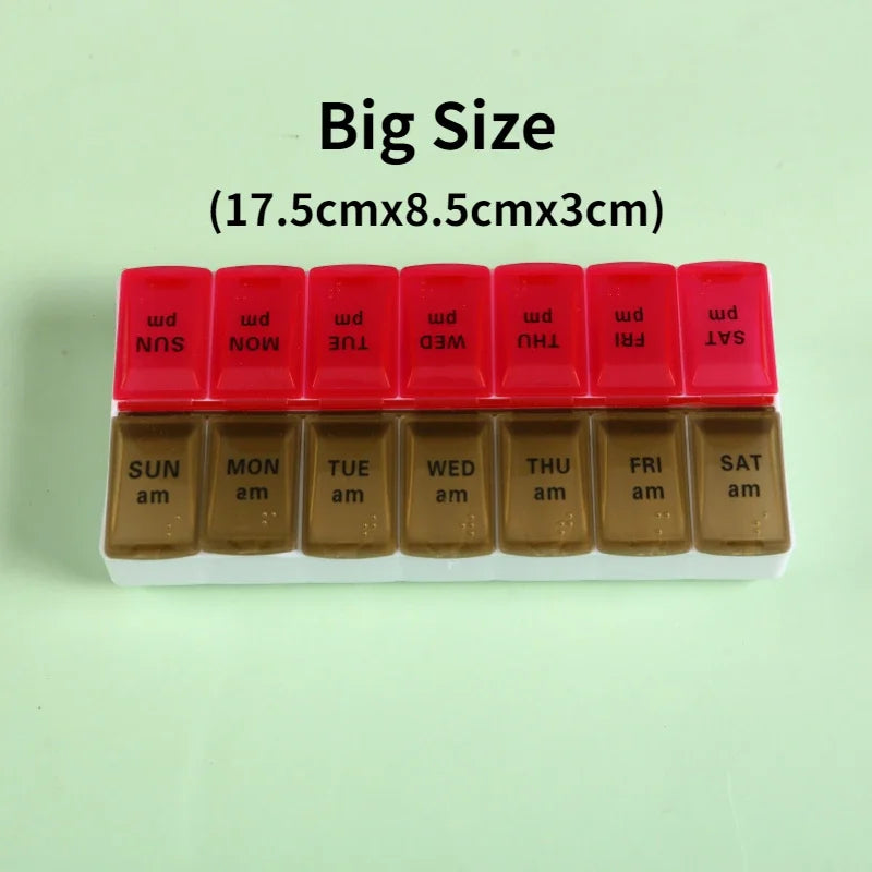 7-Day Travel Pill Organizer with 14 Grids