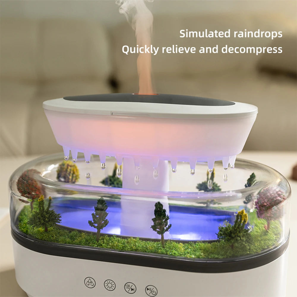 Rain Cloud Cool Mist Humidifier - 7-Color Night Light Aroma Diffuser