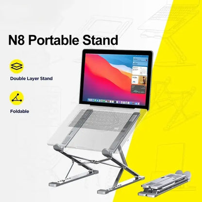 N8 Adjustable Laptop Stand - Foldable Cooling Pad for MacBook