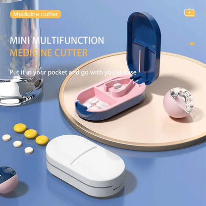 Portable Pill Cutter with Invisible Storage Box