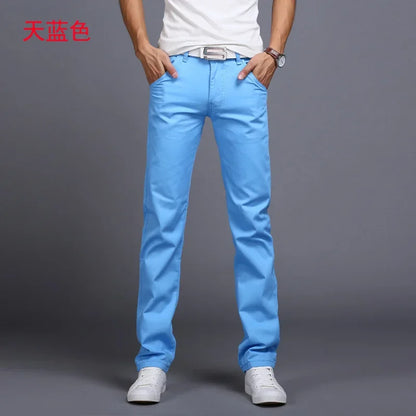 New Spring Casual Pants - Men's Straight Fit Stretch Chino Trousers