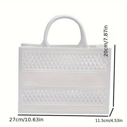 Candy-Colored Basket Bag - Large Capacity Beach Tote