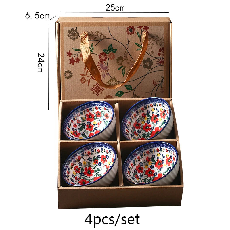 Japanese ramen bowl set (310ml), Cereal & Salad Bowl Serving Set - (2/4/6) PCS, Ceramic Table Wear, Oven Safe