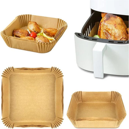 50/100Pcs Non-Stick Air Fryer Disposable Paper Liners for Baking