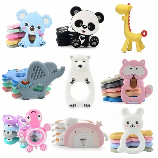1pc Silicone Giraffe Baby Teether Animal Newborn Teething Toy Kids