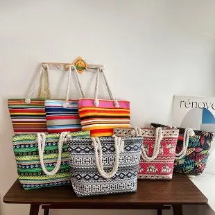 Women’s Canvas Beach Bag - Printed Tote for Ladies