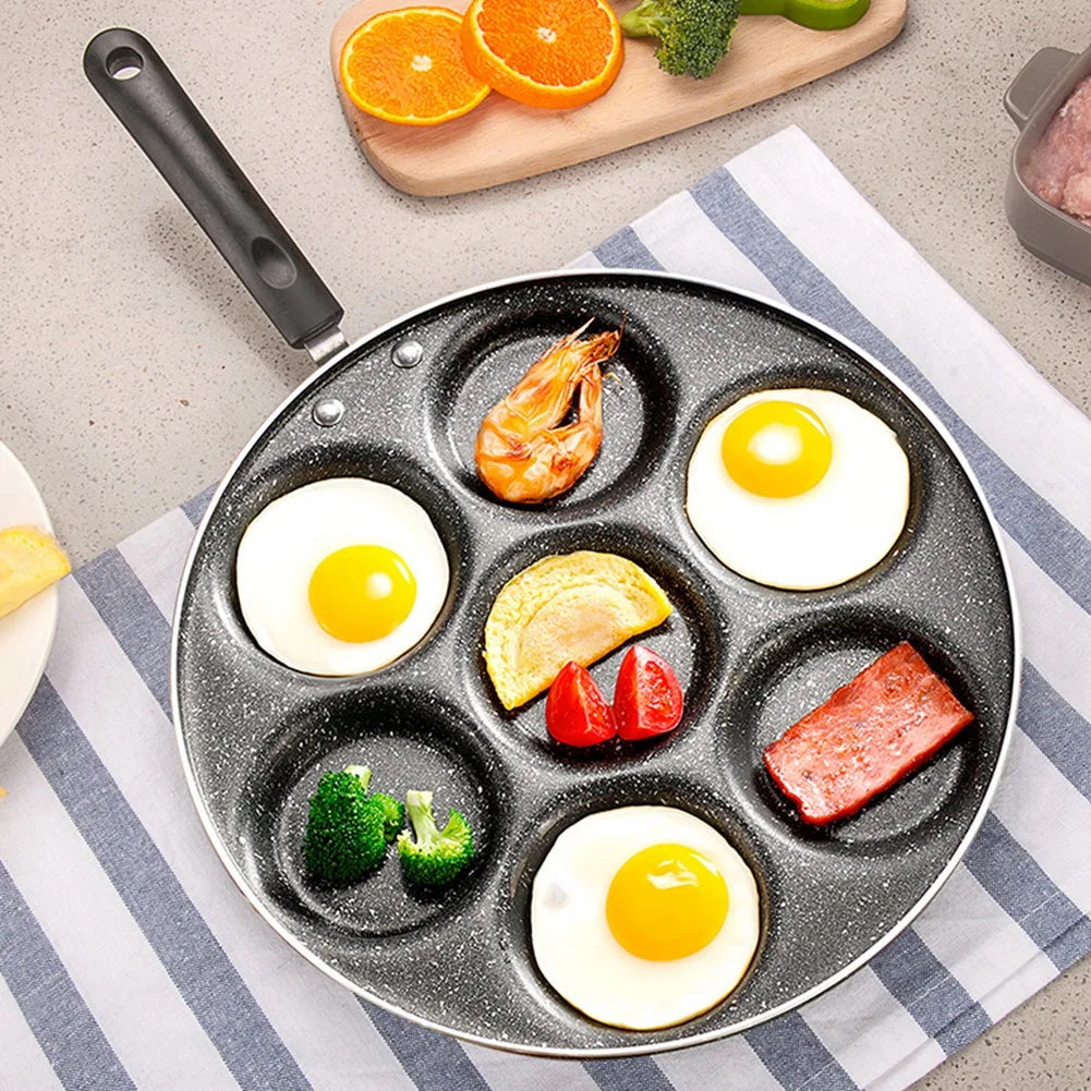 Non Stick Frying Pan 7 Holes for Eggs & Burgers - Kitchen Cookware