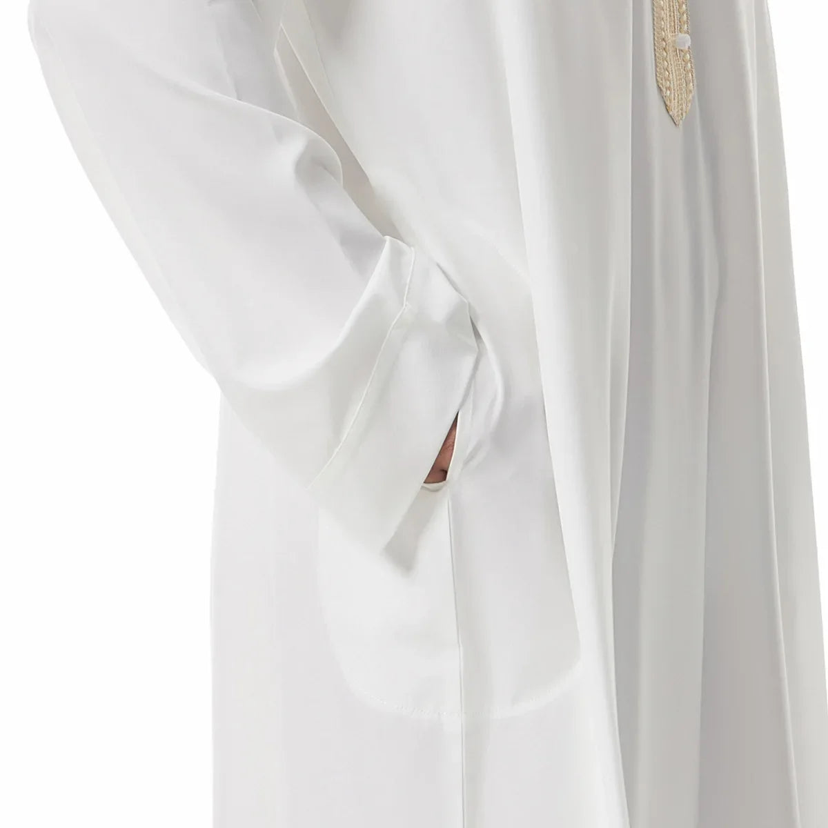 Men's Embroidered Islamic Thobe (Jubba/Dishdasha) | Saudi Arabic Long Sleeve Robe