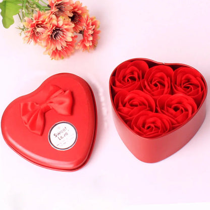 Rose Artificial Flower Heads in Gift Box for Valentine's & Wedding Decor