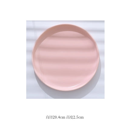 European Marbled Ceramic Plate with Gold Rim