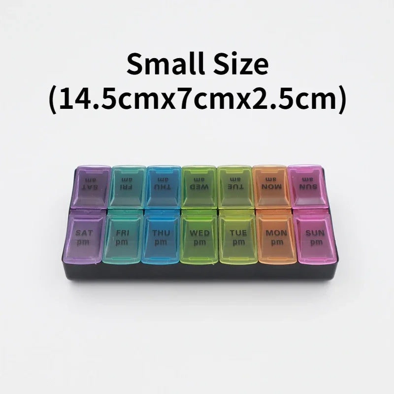 7-Day Travel Pill Organizer with 14 Grids