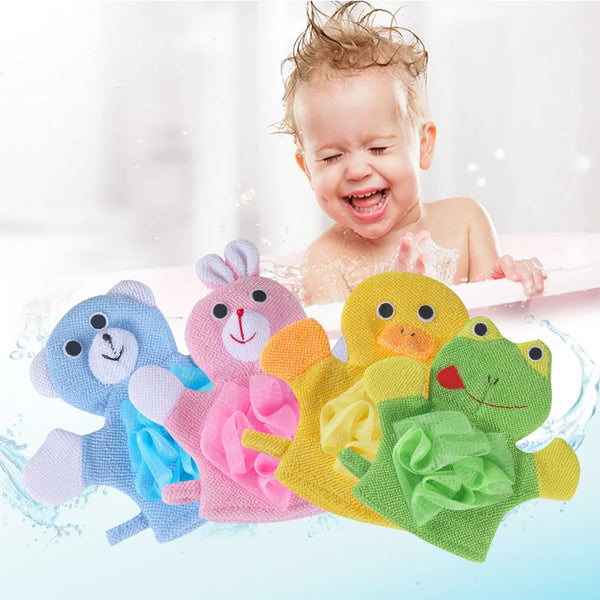 Cartoon Baby Bath Brushes Shower Wash Cloth Towels Soft Fabric
