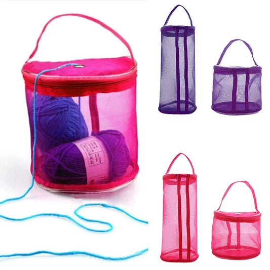 Portable Yarn Storage Bag - Hollow Mesh Knitting Organizer