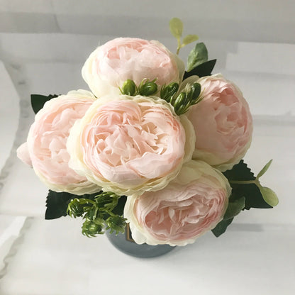 High-Quality Silk Peony & Hydrangea Bouquet for Home & Weddings
