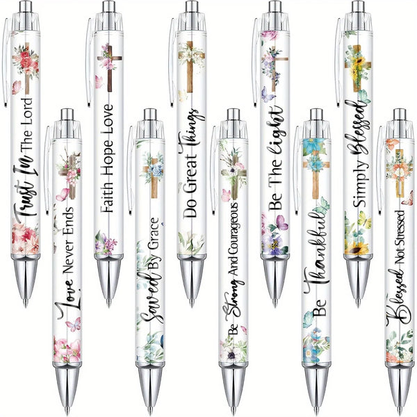 10 20 30 Pcs Christian Pens For Women Religious Ink Pens