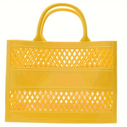Candy-Colored Basket Bag - Large Capacity Beach Tote