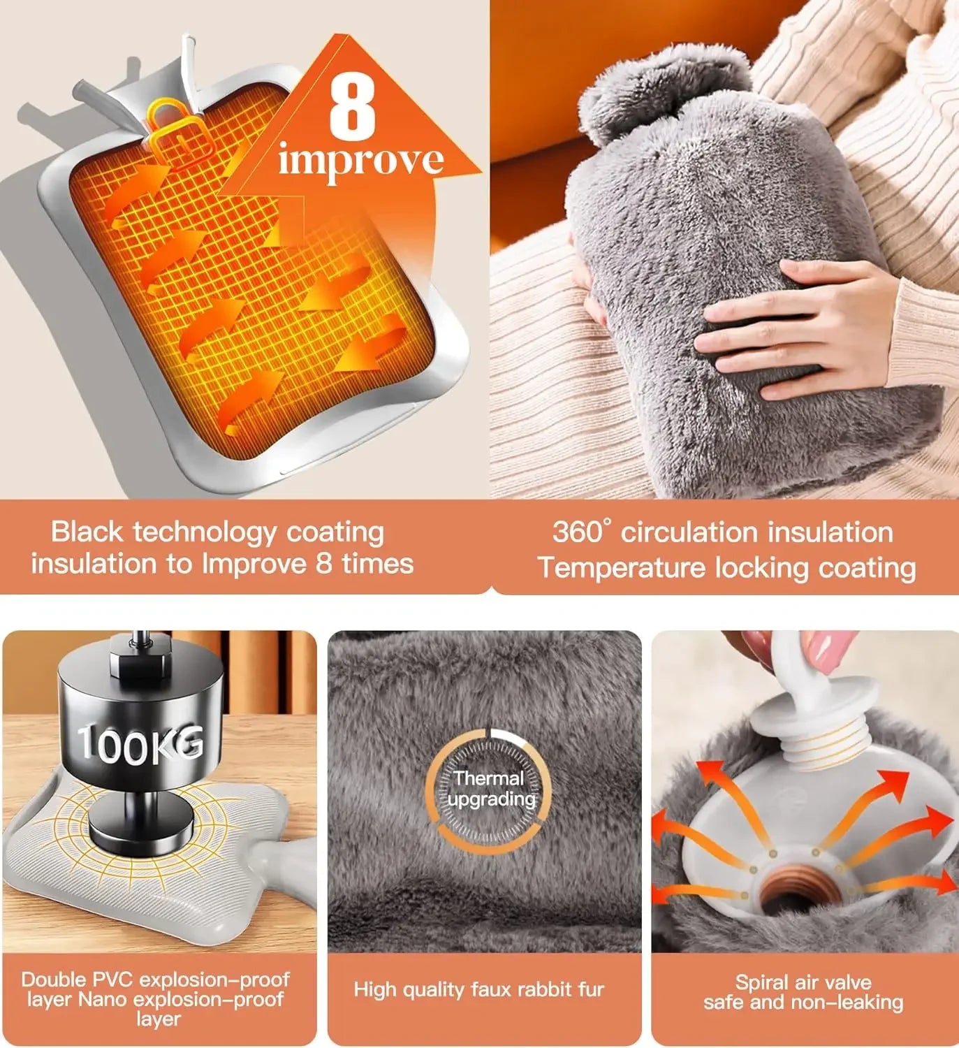 2L Hot Water Bottle with Cover | Neck & Shoulder Pain Relief