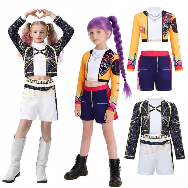 Girl Clothing Sets Children Cartoon Cosplay Suits Kids K Pop Stage