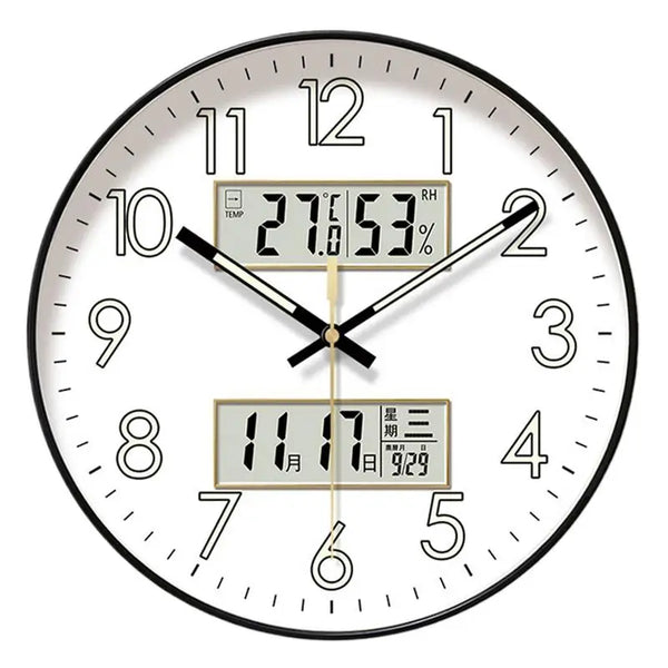 Non Ticking Wall Clock Round Wall Clock Glow In Dark Home Decor Dark