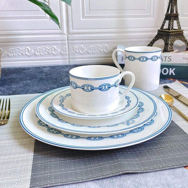 European Ceramic Western Dinner Plate Set Steak Plate Coffee Salad