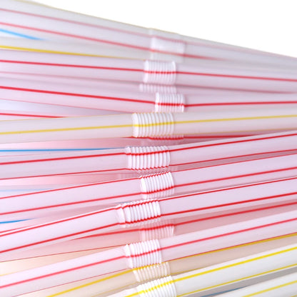 Colorful & Black Drinking Straws – Flexible Party Supplies