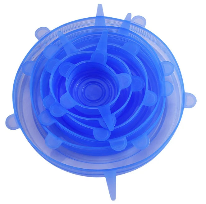 6Pcs Silicone Preservation Covers - Reusable Airtight Food Lids