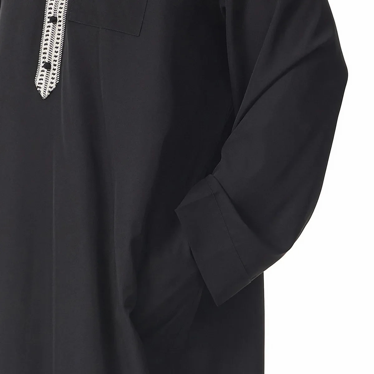 Men's Embroidered Islamic Thobe (Jubba/Dishdasha) | Saudi Arabic Long Sleeve Robe