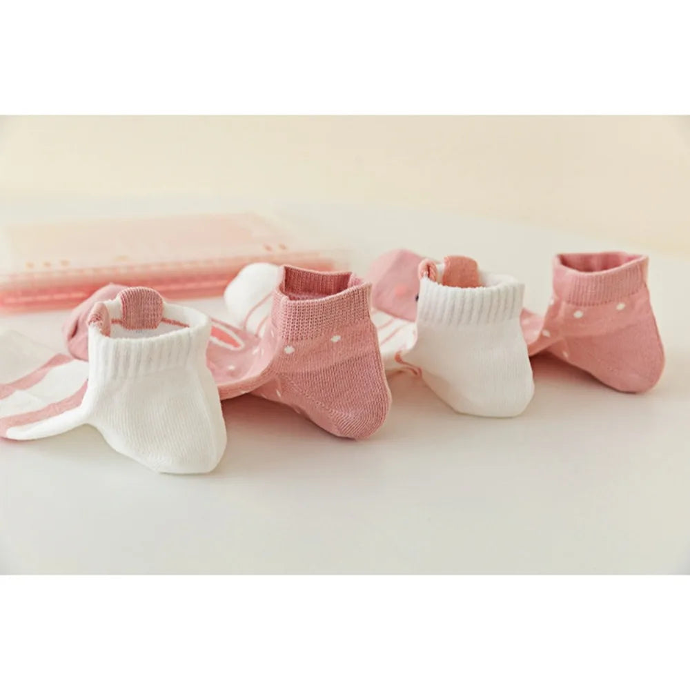 Women's Pink Cute Rabbit Socks - Spring Summer Cotton Socks