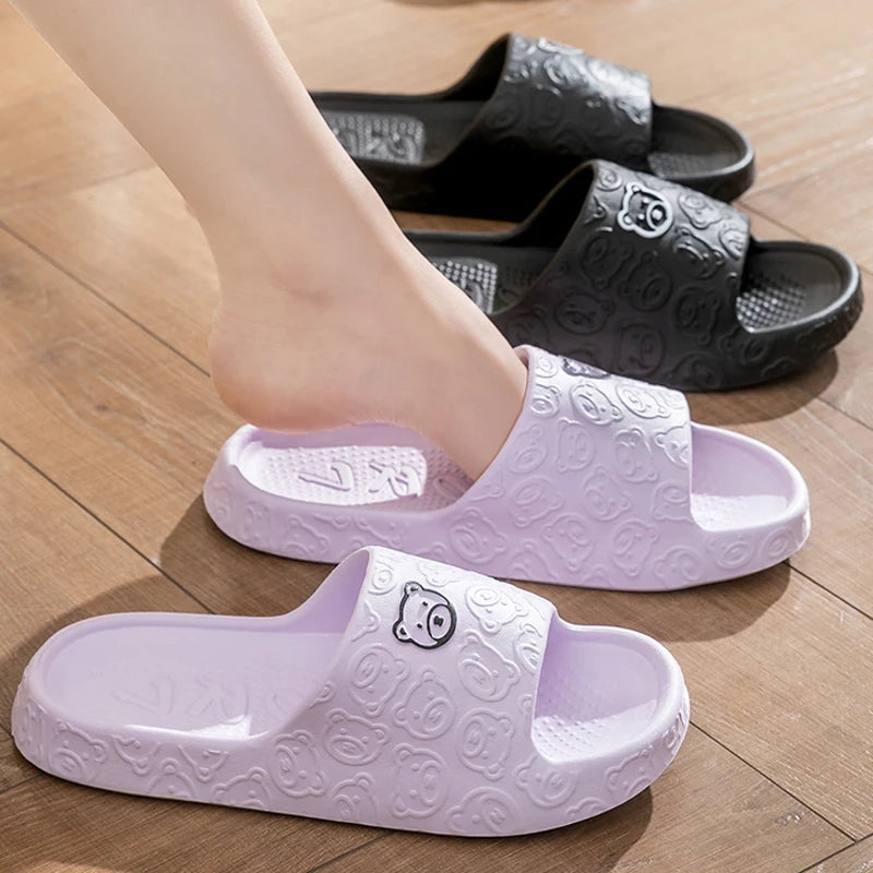Cute Bear Women's Slippers - Summer Indoor Anti-Slip Shoes