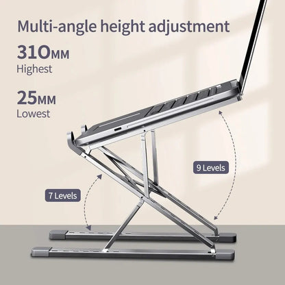 N8 Adjustable Laptop Stand - Foldable Cooling Pad for MacBook