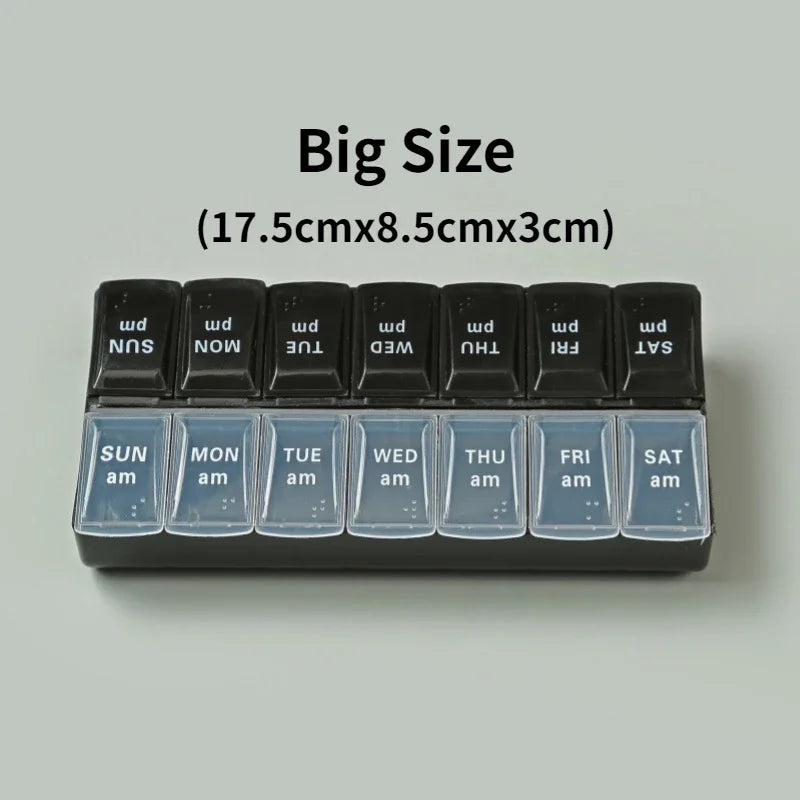 7-Day Travel Pill Organizer with 14 Grids