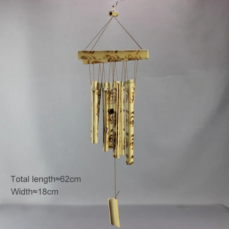 Handmade Tubes Bamboo Bell Natural Wind Chimes Indoors Pendant Balcony Home Hotel Decor Outdoor Yard Garden Windchime Crafts