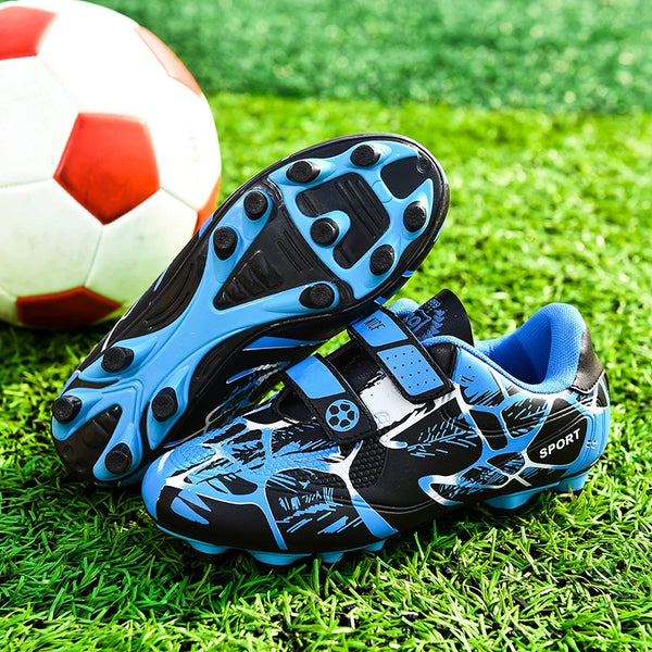 Kids Soccer Shoes Hook Loop Football Sports Shoes Boy Outdoor Non