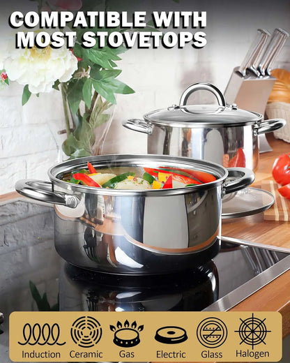 12pc Stainless Cookware Set | Cook N Home Kitchen