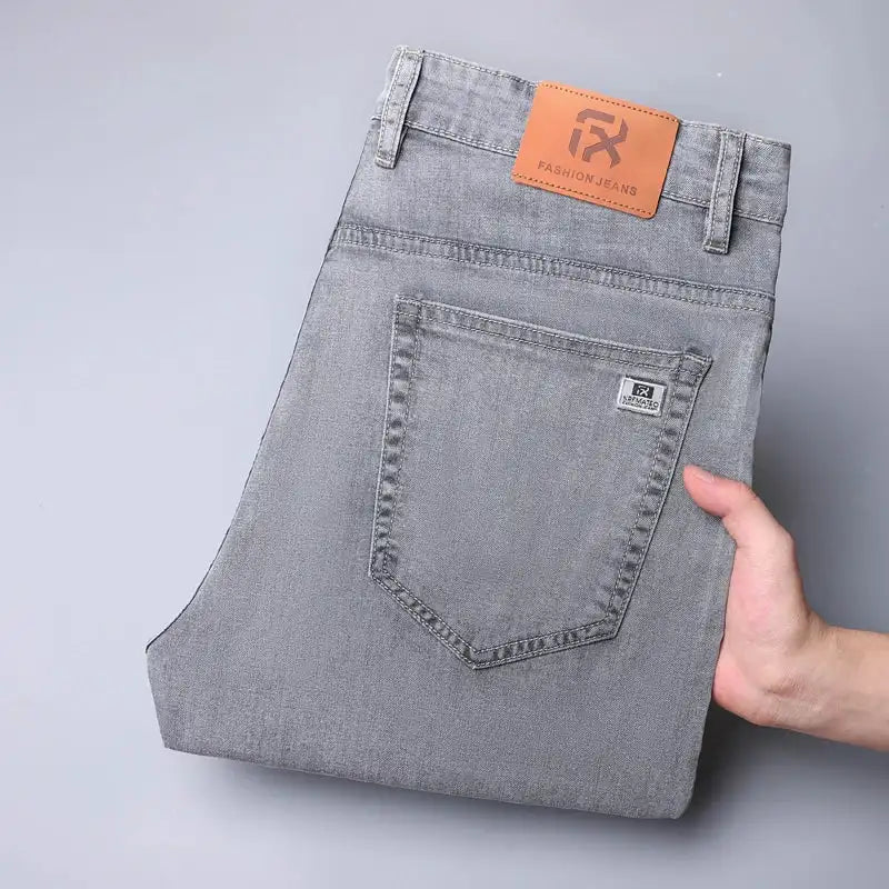 Men's Stretch Jeans - Slim Fit Denim Trousers in Blue