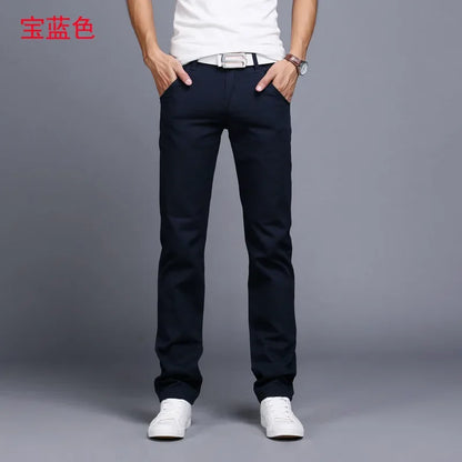 New Spring Casual Pants - Men's Straight Fit Stretch Chino Trousers