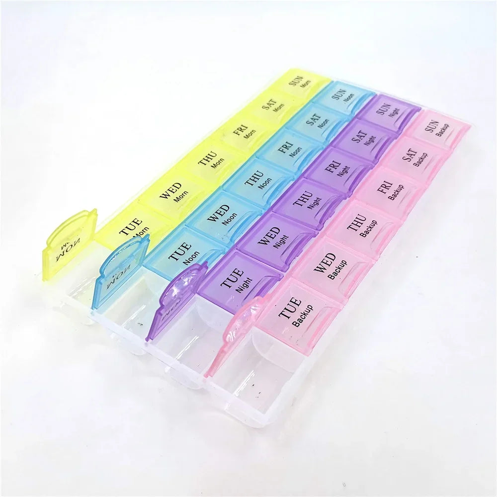 Weekly 7 Days Pill Box - 28 Squares/21Grids/14Grids Organizer