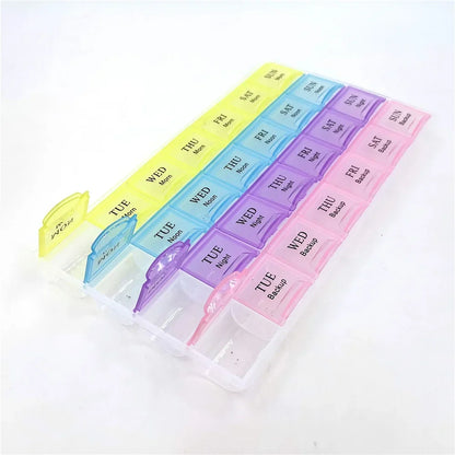 Weekly 7 Days Pill Box - 28 Squares/21Grids/14Grids Organizer