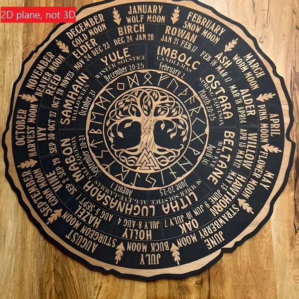 A Wooden Celtic Calendar With A Tree Of Life Pattern An Altar Tree