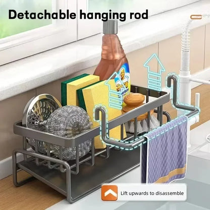 Multi-Functional Kitchen Sponge Rack – Large Capacity Countertop Organizer