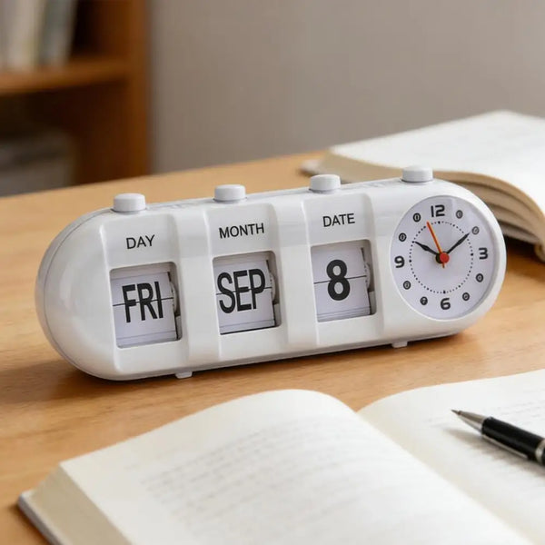 Nordic Style Calendar Automatic Page Turning Clock Manual Calendar