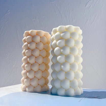 Geometric Pillar Candle Mold - Aesthetic Swirl Silicone Mold