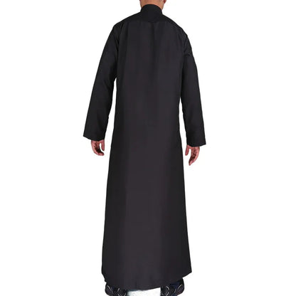 Men's Islamic Kaftan Thobe | Dubai Abaya Style Long Sleeve Prayer Dress