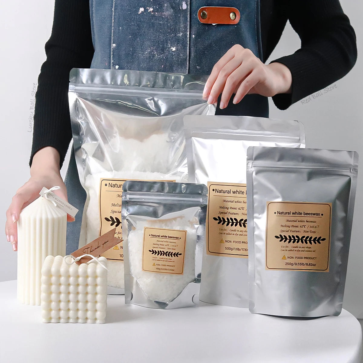 500g White Beeswax Granules - DIY Candle Making Supplies