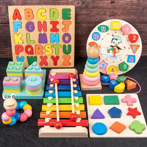 Montessori Wooden Toys For Babies 1 2 3 Years Boy Girl Gift Baby