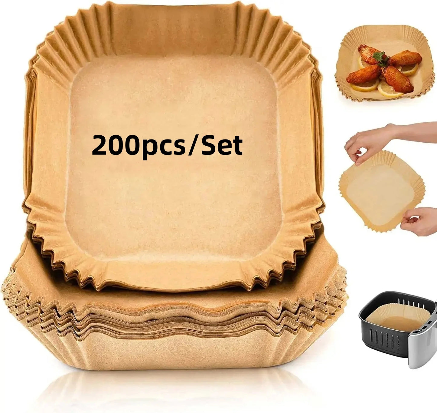50/100Pcs Non-Stick Air Fryer Disposable Paper Liners for Baking