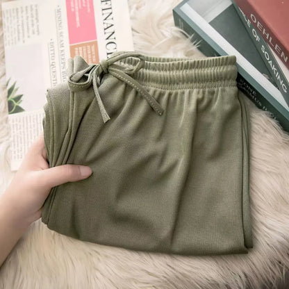 Women's Ice Silk Wide Leg Pants for Spring & Summer
