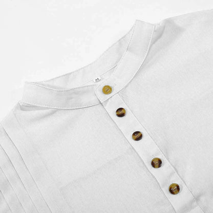 Men's Islamic Cotton Linen Shirt - Stand Collar Kurta Robe