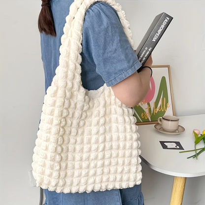 Ruched Tote Bag - Simple Cloud Shoulder Fashion Bag for Women