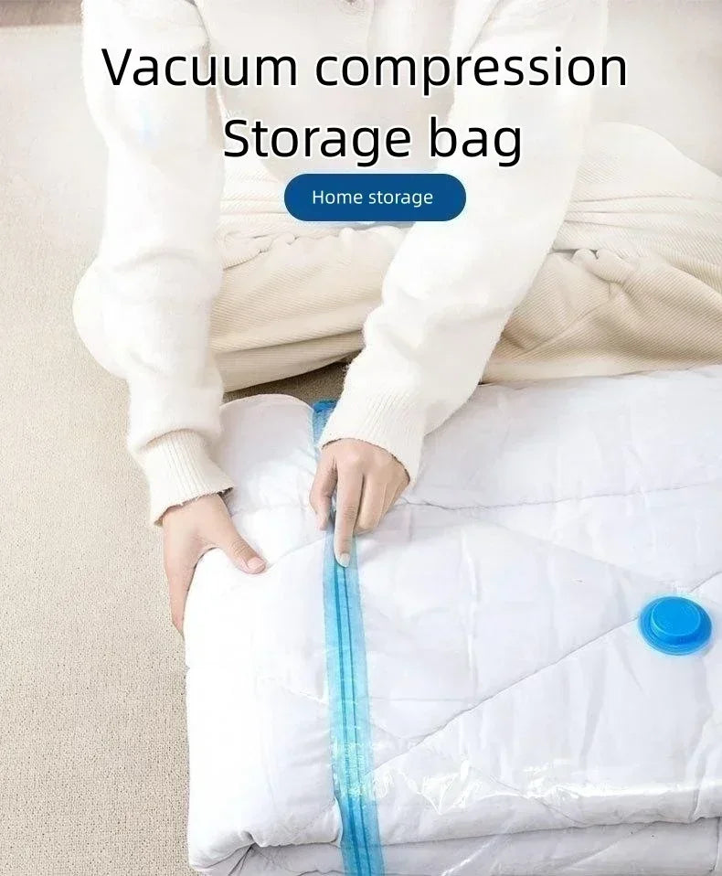 8PCS Vacuum Storage Bags - Space Saver Travel Storage with Hand-Pump